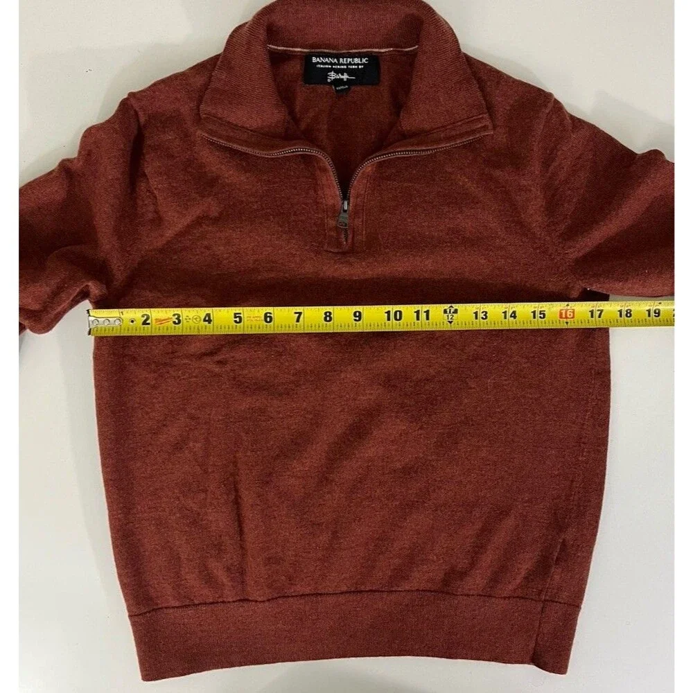 Banana Republic Merino Wool Sweater Men’s M Burnt Orange *See Photos